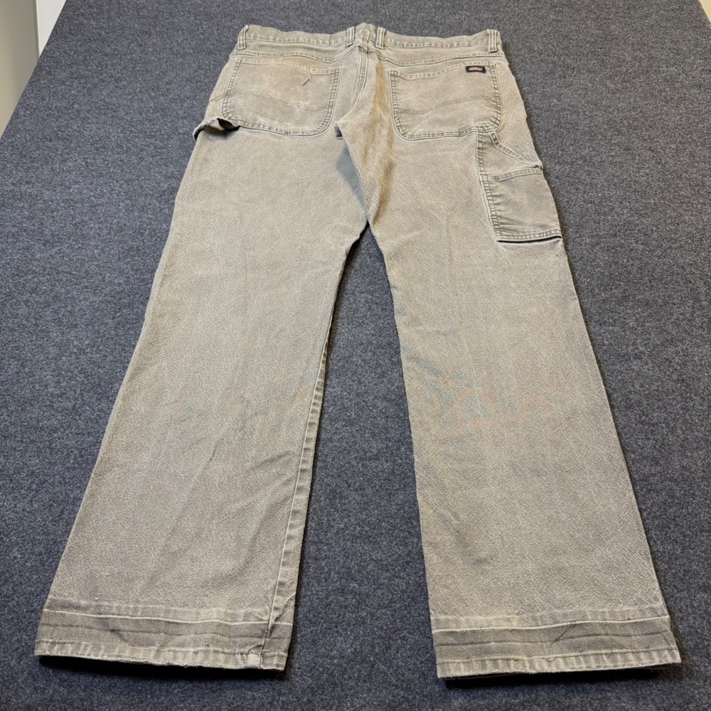 Dickies Carpenter Pants Mens 36x32 Green Workwear Utility Faded Canvas Trousers